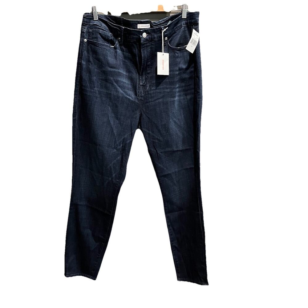 Good American Dark Indigo Ankle Crop Jeans